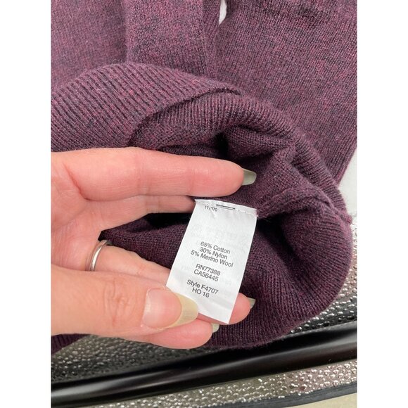 J.Crew Factory Mens Small Merino Wool Cotton Blend Sweater Crewneck Knit Purple - Picture 4 of 8
